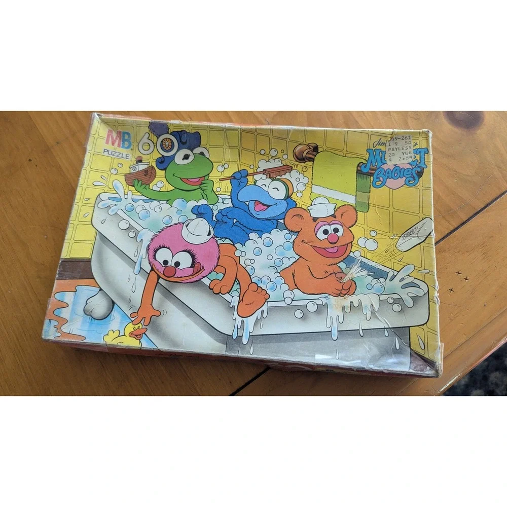 Vintage 1989 Muppet Babies 60 Piece Puzzle Milton‎ Bradley 4477-11 Bath Time